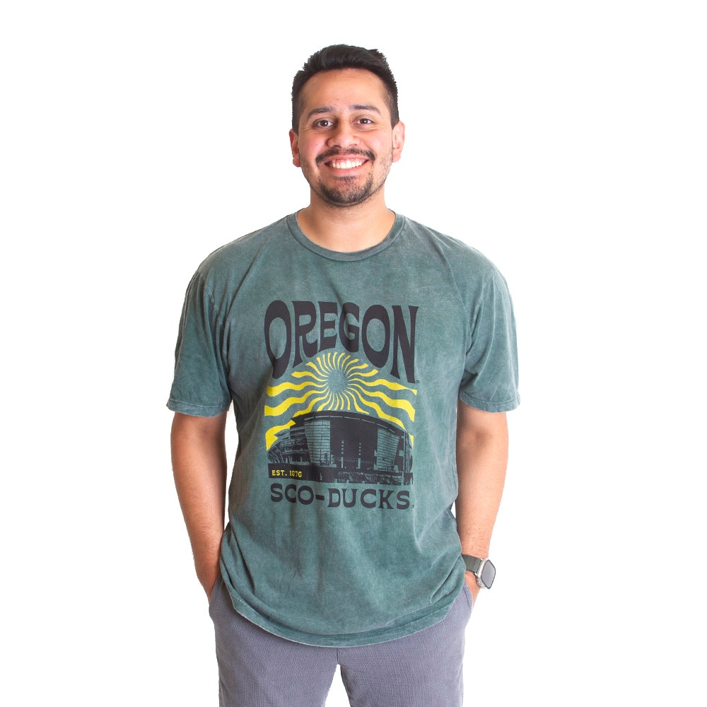 Sco-Ducks, Green, Crew Neck, Men, Football, U-Scape, Sun Waves, Autzen, T-Shirt, 718488